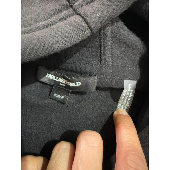 Karl Lagerfeld Paris Men's Fleece Logo Hoodie Size Medium - Picture 4 of 12